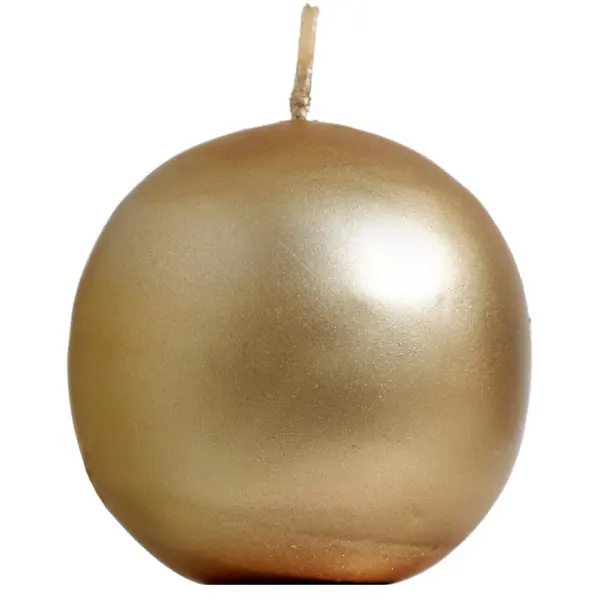 Свеча шар 7 см цвет золото